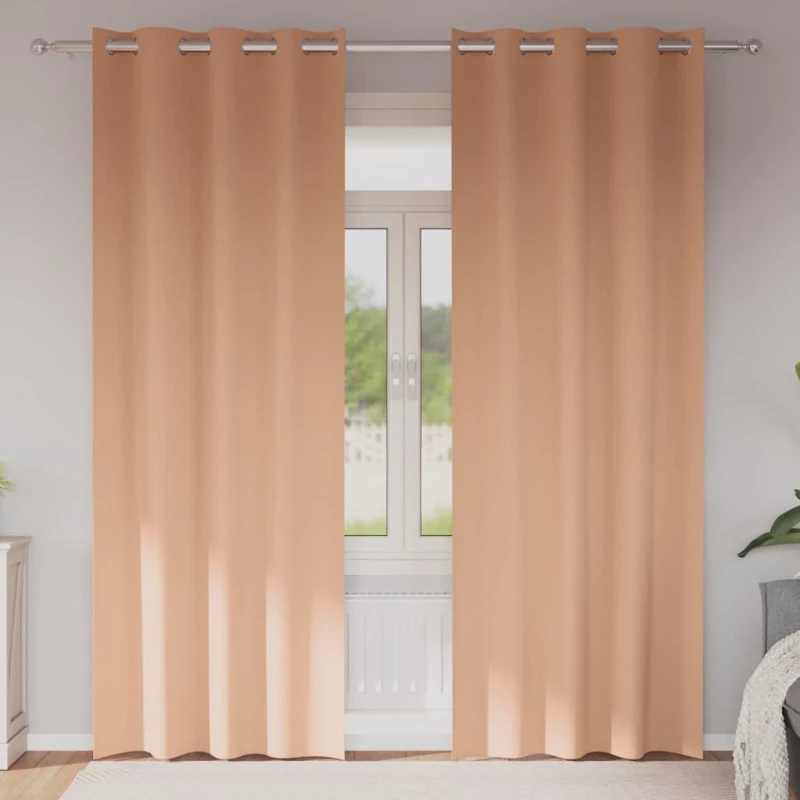 vidaXL Κουρτίνες 2 pcs Ανοιχτό καφέ 225 x 140 εκ. Πολυεστέρας
