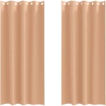 vidaXL Κουρτίνες 2 pcs Ανοιχτό καφέ 225 x 140 εκ. Πολυεστέρας