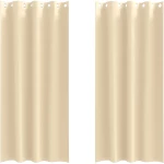 vidaXL Κουρτίνες με κουρτίνες 2 pcs Κρεμ 225 x 140 εκ. Πολυεστέρας
