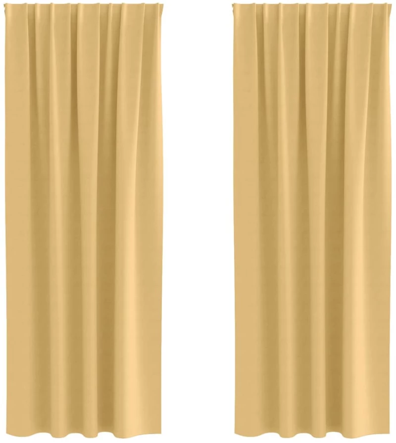 vidaXL Κουρτίνες με κουρτίνες 2 pcs Μπεζ 260 x 140 εκ. Πολυεστέρας