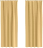 vidaXL Κουρτίνες με κουρτίνες 2 pcs Μπεζ 260 x 140 εκ. Πολυεστέρας