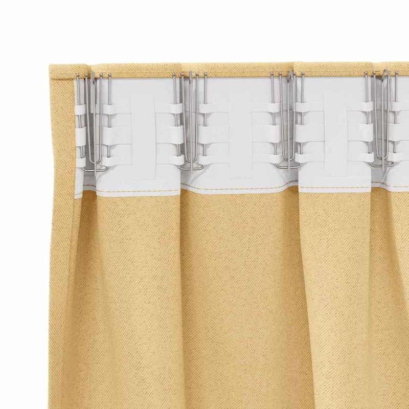 vidaXL Κουρτίνες με κουρτίνες 2 pcs Μπεζ 260 x 140 εκ. Πολυεστέρας