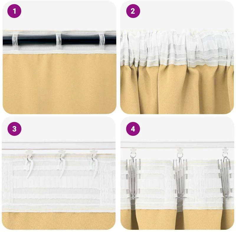 vidaXL Κουρτίνες με κουρτίνες 2 pcs Μπεζ 260 x 140 εκ. Πολυεστέρας