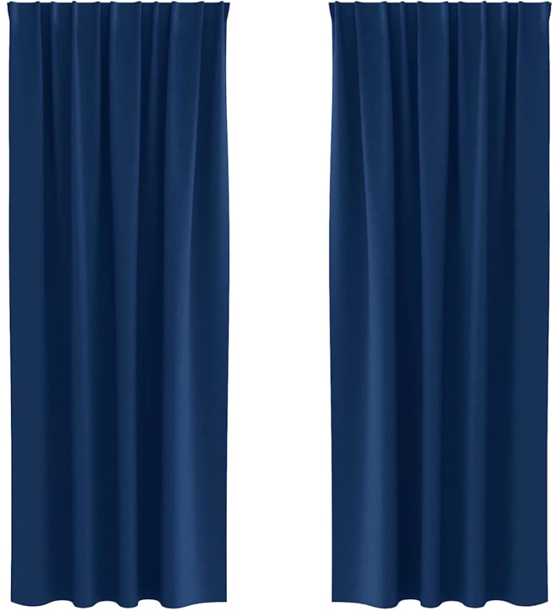 vidaXL Κουρτίνες 2 pcs Σκούρο Μπλε 225 x 140 εκ. Πολυεστέρας