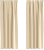 vidaXL Κουρτίνες με κουρτίνες 2 pcs Κρεμ 260 x 140 εκ. Πολυεστέρας
