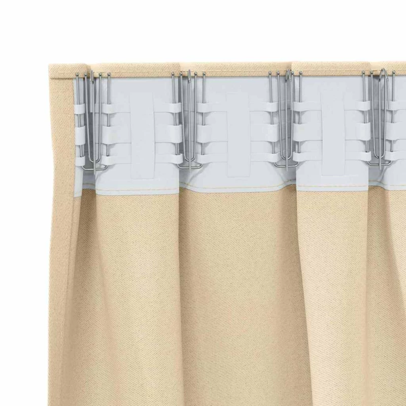 vidaXL Κουρτίνες με κουρτίνες 2 pcs Κρεμ 260 x 140 εκ. Πολυεστέρας