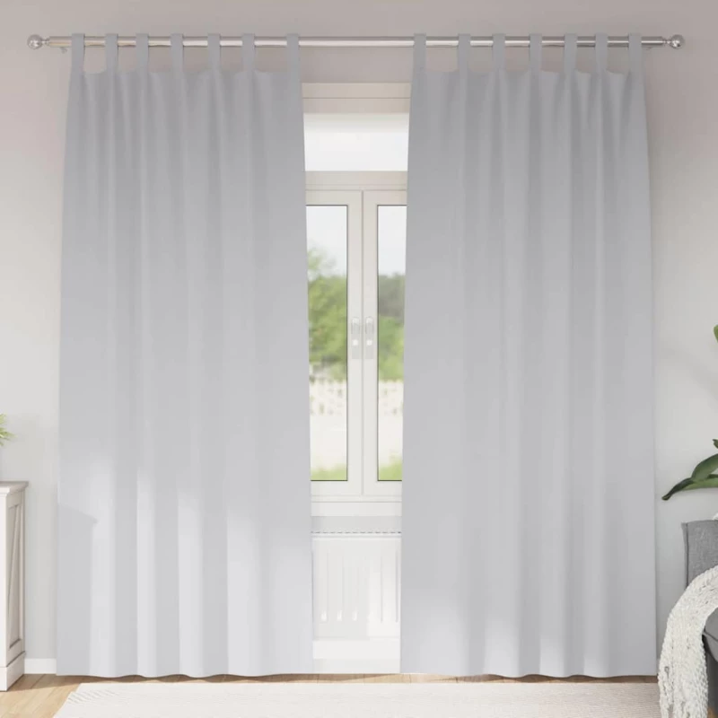 vidaXL Κουρτίνες 2 pcs Ανοιχτό Γκρι 245 x 140 εκ. Πολυεστέρας