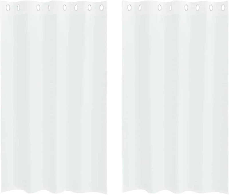 vidaXL Κουρτίνες με κουρτίνες 2 pcs Λευκό 140 x 175 εκ. Πολυεστέρας