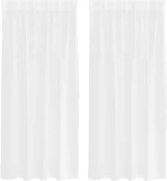 vidaXL Κουρτίνες με κουρτίνες 2 pcs Λευκό 140 x 175 εκ. Πολυεστέρας