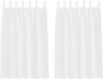 vidaXL Κουρτίνες με κουρτίνες 2 pcs Λευκό 140 x 175 εκ. Πολυεστέρας