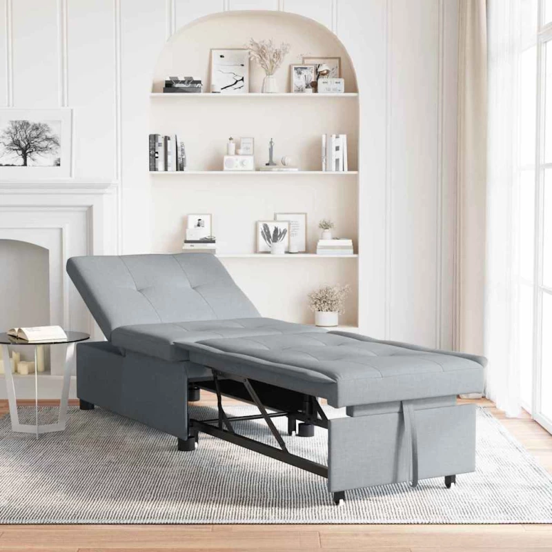 vidaXL Καναπές Κρεβάτι 3 σε 1 - Σχέδιο Pull-Out σε Ανοιχτό Γκρι Υφασμάτινο