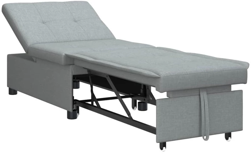 vidaXL Καναπές Κρεβάτι 3 σε 1 - Σχέδιο Pull-Out σε Ανοιχτό Γκρι Υφασμάτινο