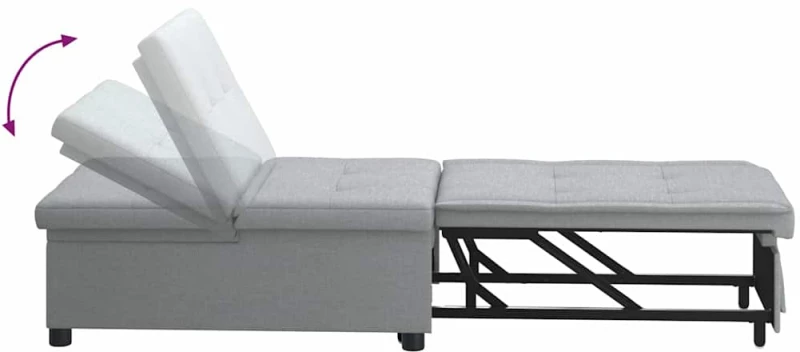 vidaXL Καναπές Κρεβάτι 3 σε 1 - Σχέδιο Pull-Out σε Ανοιχτό Γκρι Υφασμάτινο
