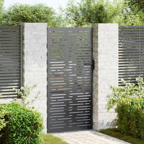 vidaXL Πύλη Κήπου Μαύρο 105 x 175 cm Ατσάλι με Επικάλυψη Πούδρας