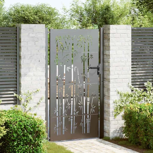 vidaXL Πύλη Κήπου Άλλο Μαύρο 105 x 175 cm Ατσάλι με Επικάλυψη Πούδρας