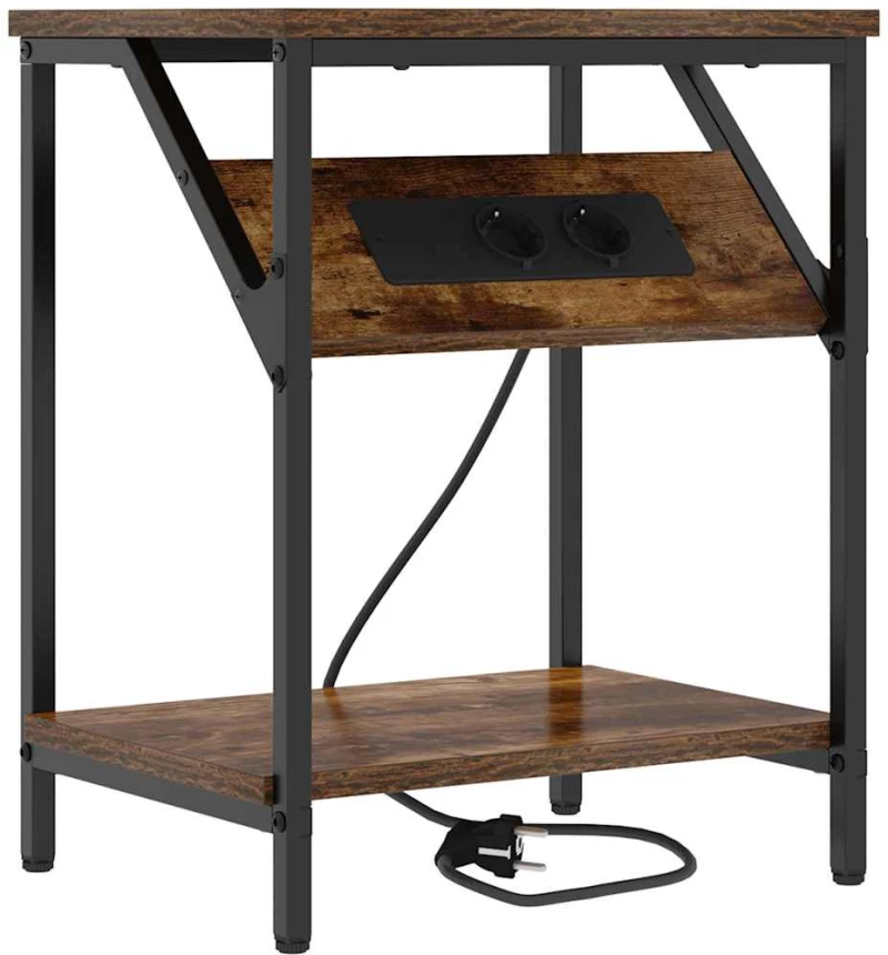 vidaXL Κομοδίνο Καπνιστή δρυς 38 x 30 x 48 εκ. Επεξεργασμένο ξύλο