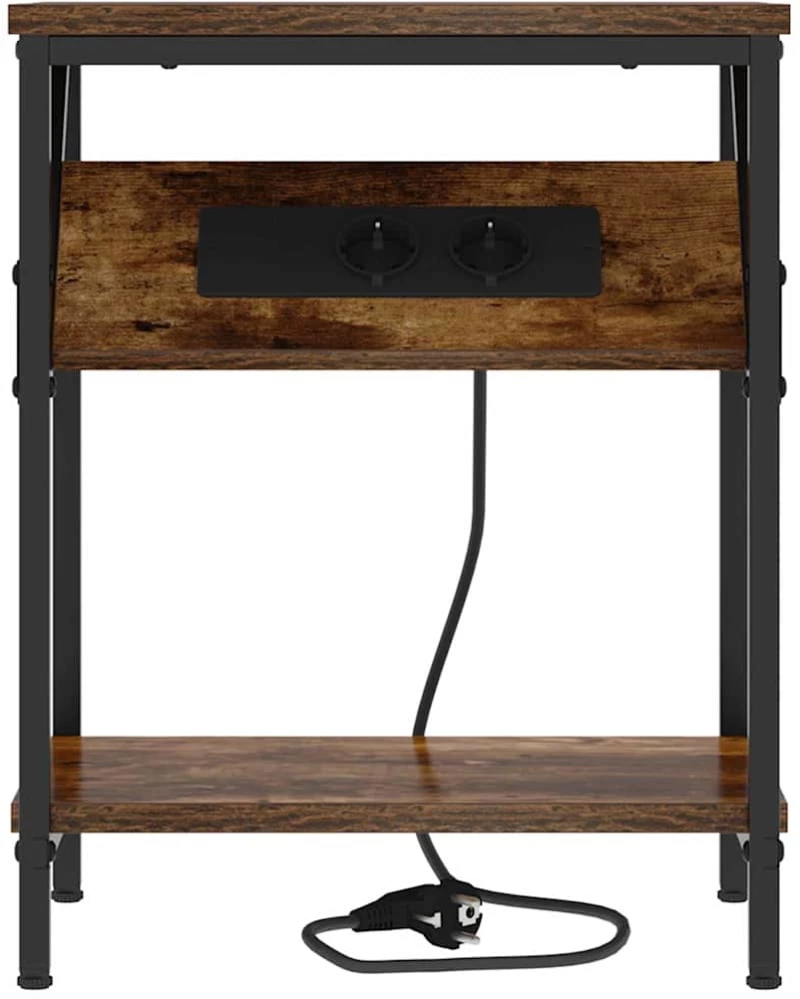 vidaXL Κομοδίνο Καπνιστή δρυς 38 x 30 x 48 εκ. Επεξεργασμένο ξύλο