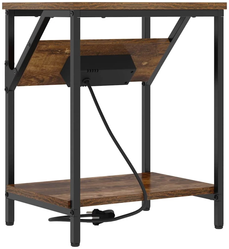 vidaXL Κομοδίνο Καπνιστή δρυς 38 x 30 x 48 εκ. Επεξεργασμένο ξύλο