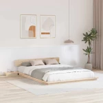 vidaXL Κρεβάτι με Κομοδίνα 150x200εκ Μασίφ Ξύλο