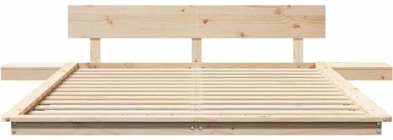 vidaXL Κρεβάτι με Κομοδίνα 150x200εκ Μασίφ Ξύλο