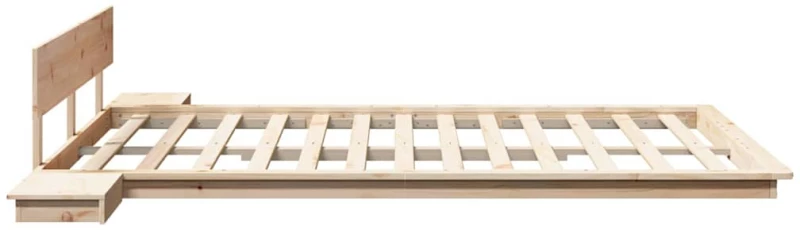 vidaXL Κρεβάτι με Κομοδίνα 150x200εκ Μασίφ Ξύλο