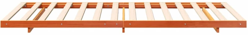 vidaXL Κρεβάτι δαπέδου Καφέ κεριού 100 x 200 cm Μασίφ ξύλο πεύκου
