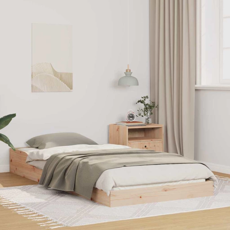vidaXL Σκελετός Κρεβατιού Καφέ 75 x 190 cm Μασίφ ξύλο πεύκου