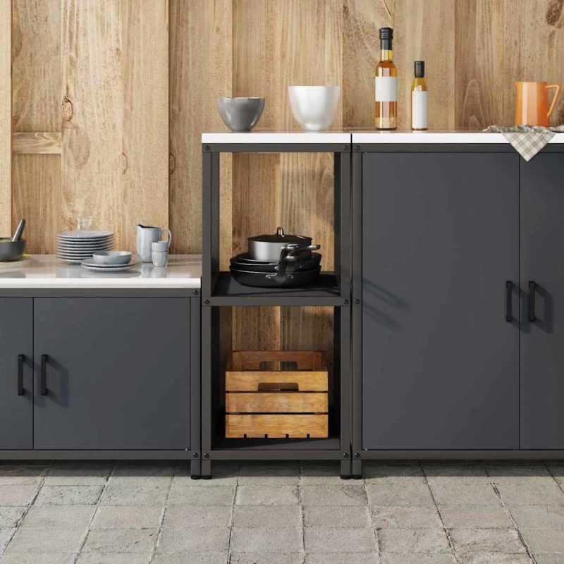 vidaXL Ράφι Αποθήκευσης Κουζίνας Ανθρακί 60 x 50 x 92 εκ. Ατσάλι
