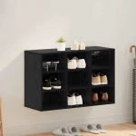 vidaXL Ντουλάπα Παπουτσιών Μαύρη δρυς 103x30x51 εκ Επεξεργασμένο ξύλο