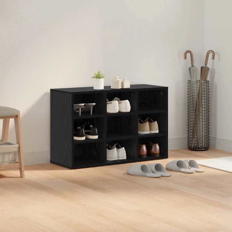 vidaXL Ντουλάπα Παπουτσιών Μαύρη δρυς 103x30x51 εκ Επεξεργασμένο ξύλο