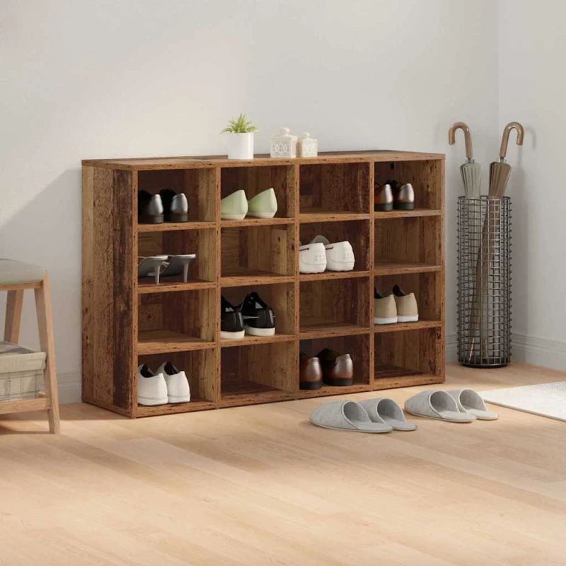 vidaXL Ντουλάπα Παπουτσιών Παλαιό ξύλο 103x30x51 εκ Επεξεργασμένο ξύλο