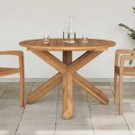 vidaXL Τραπέζι Κήπου Ø109x74 εκ. από Μασίφ Ξύλο Teak