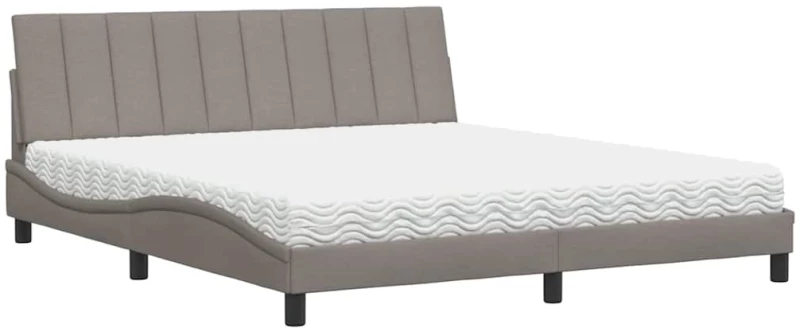 vidaXL Κρεβάτι Taupe 180x200 εκ. Υφασμάτινο