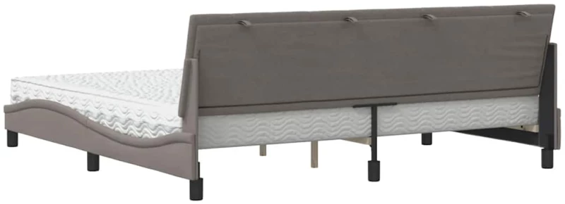vidaXL Κρεβάτι με Στρώμα Taupe 200x200 εκ. Υφασμάτινο