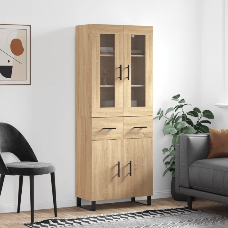 vidaXL Ντουλάπι Sonoma δρυς 69,5 x 34 x 180 εκ. από Επεξεργασμένο Ξύλο