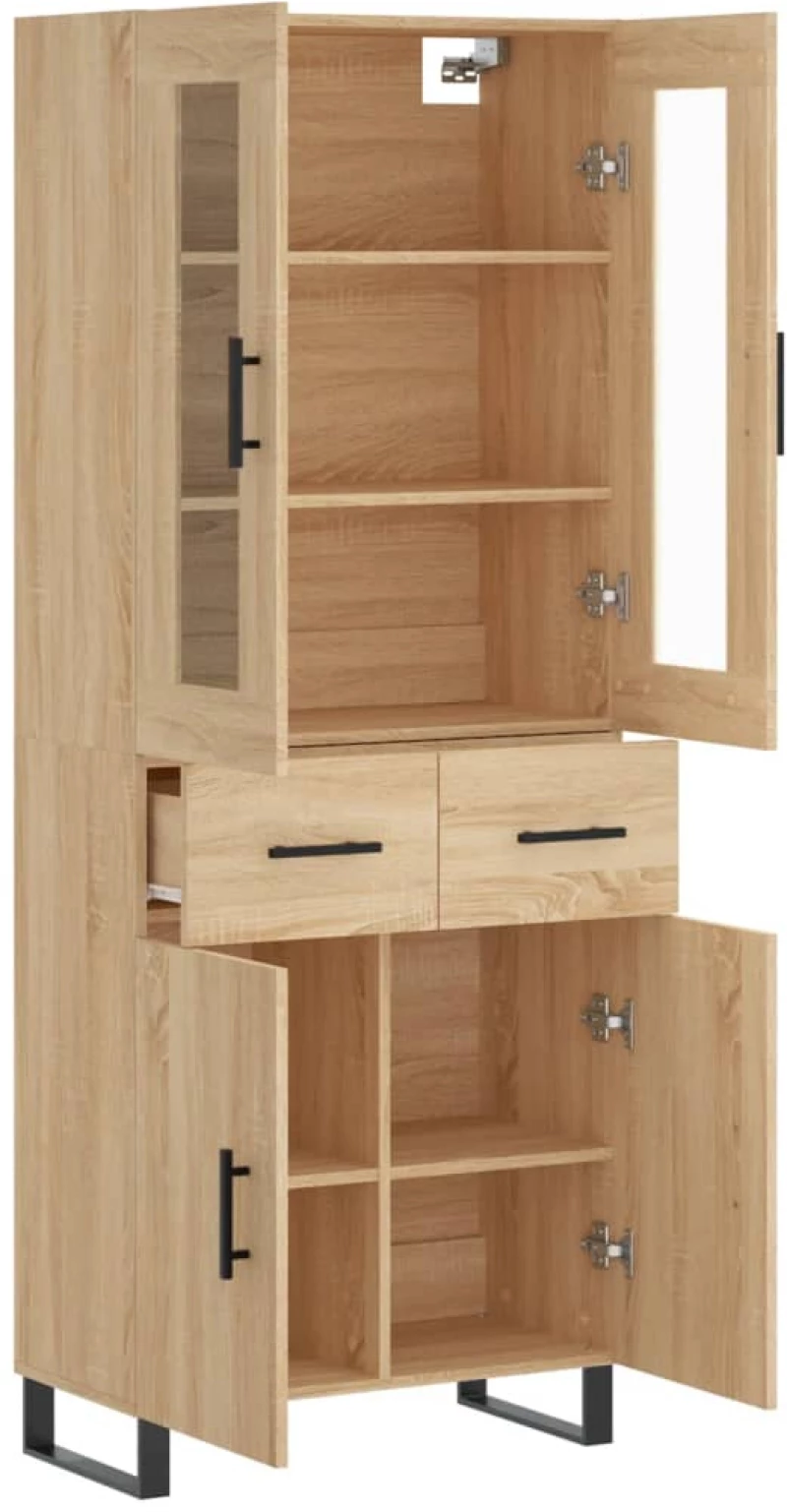 vidaXL Ντουλάπι Sonoma δρυς 69,5 x 34 x 180 εκ. από Επεξεργασμένο Ξύλο