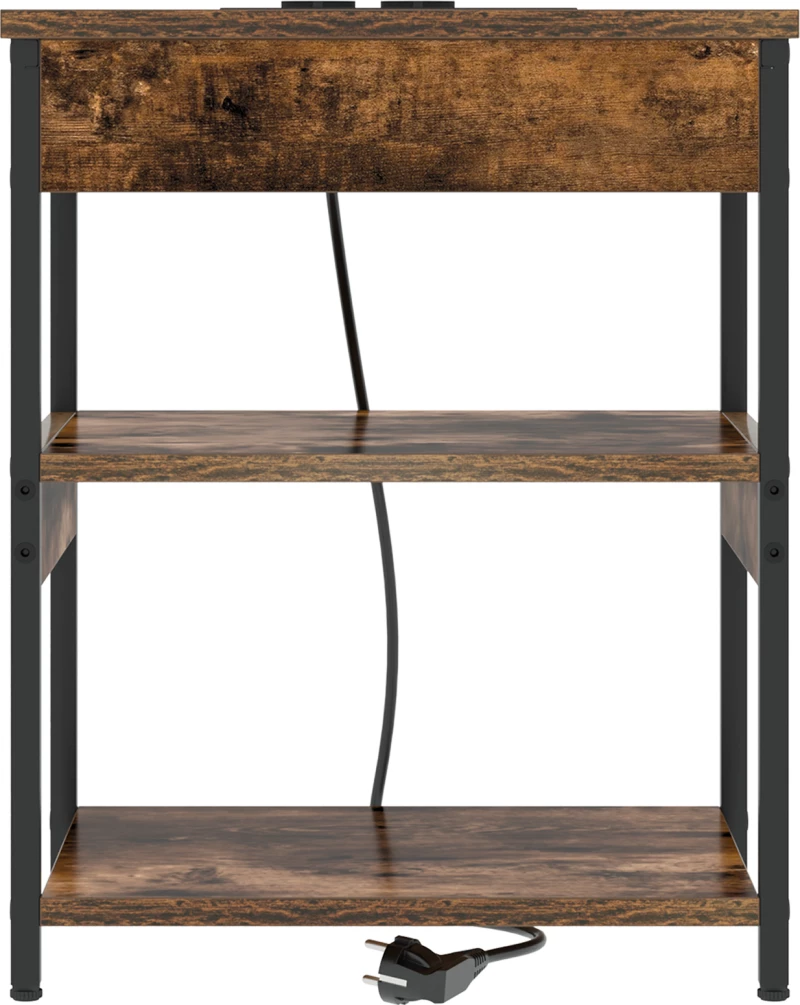 vidaXL Κομοδίνο Καπνιστή δρυς 41 x 31 x 51 εκ. Επεξεργασμένο ξύλο