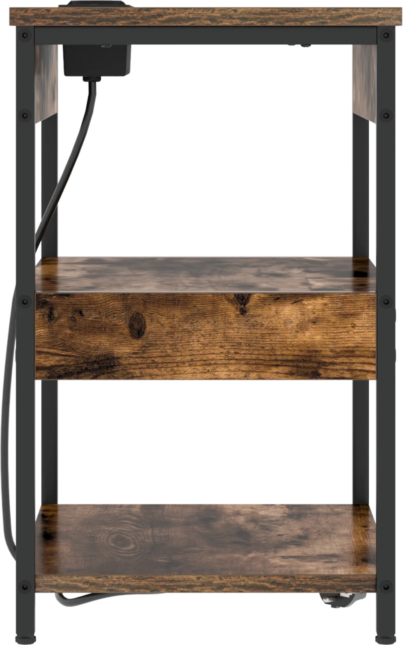 vidaXL Κομοδίνο Καπνιστή δρυς 41 x 31 x 51 εκ. Επεξεργασμένο ξύλο