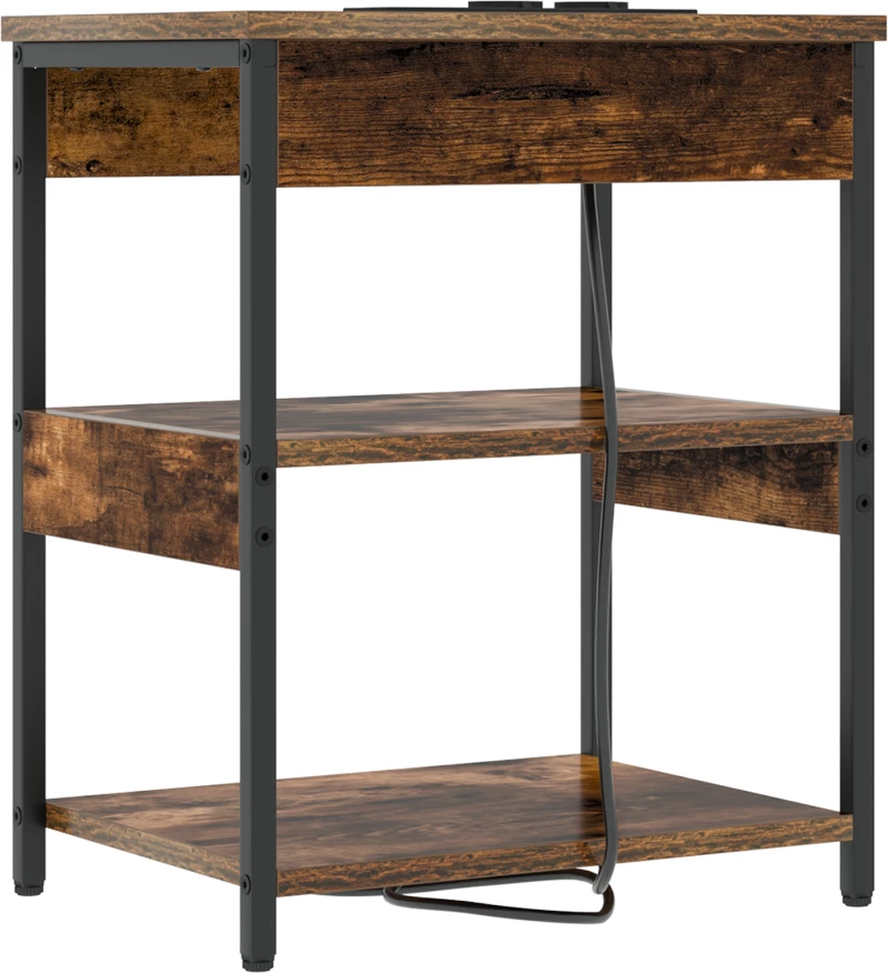 vidaXL Κομοδίνο Καπνιστή δρυς 41 x 31 x 51 εκ. Επεξεργασμένο ξύλο