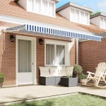 vidaXL Σκηνίτσα Αναδιπλούμενη Μπλε και άσπρο 350x200 εκ