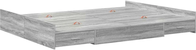 vidaXL Κρεβάτι με αποθηκευτικό χώρο Γκρι sonoma 140 x 200 cm