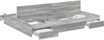 vidaXL Κρεβάτι με αποθηκευτικό χώρο Γκρι sonoma 140 x 200 cm