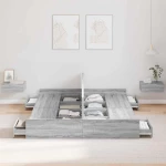 vidaXL Κρεβάτι με αποθηκευτικό χώρο Γκρι sonoma 140 x 190 cm