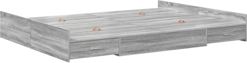vidaXL Κρεβάτι με αποθηκευτικό χώρο Γκρι sonoma 140 x 190 cm