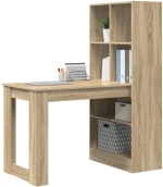 vidaXL Γραφείο με ράφι με αποθήκευση Sonoma Δρυς 122 x 67 x 145 εκ.