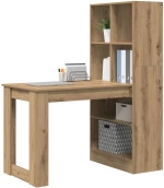 vidaXL Γραφείο με ράφι με αποθήκευση artisan δρυς 122 x 67 x 145 εκ.