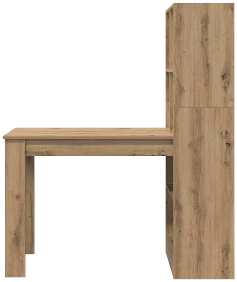 vidaXL Γραφείο με ράφι με αποθήκευση artisan δρυς 122 x 67 x 145 εκ.