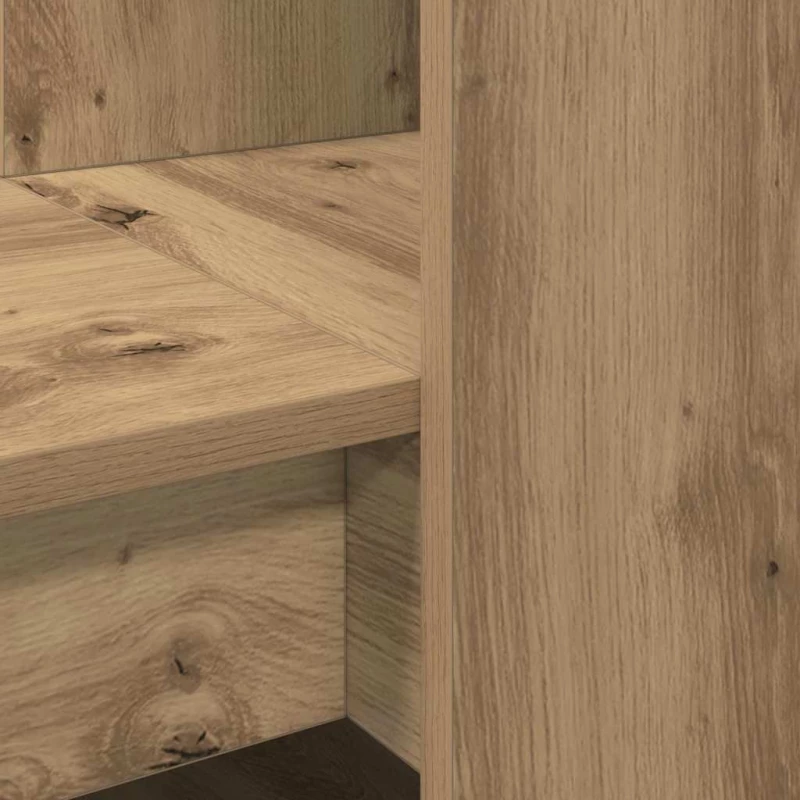 vidaXL Γραφείο με ράφι με αποθήκευση artisan δρυς 122 x 67 x 145 εκ.