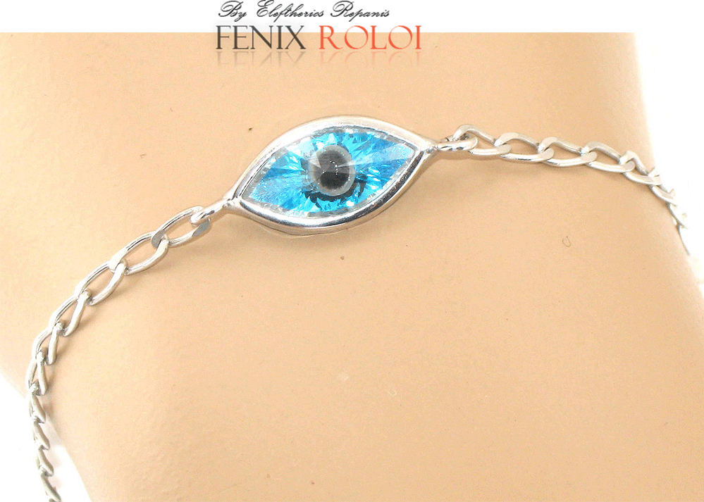 Λευκοχρυσο Βραχιολι 14κ Ματακι  XSΧ0010