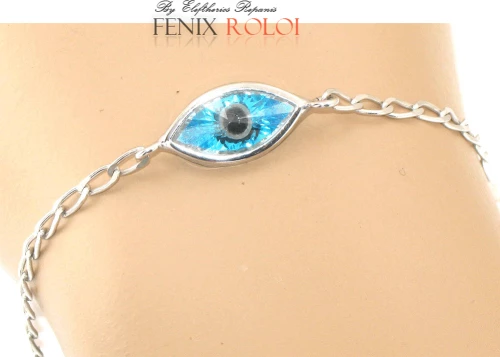 Λευκοχρυσο Βραχιολι 14κ Ματακι  XSΧ0010